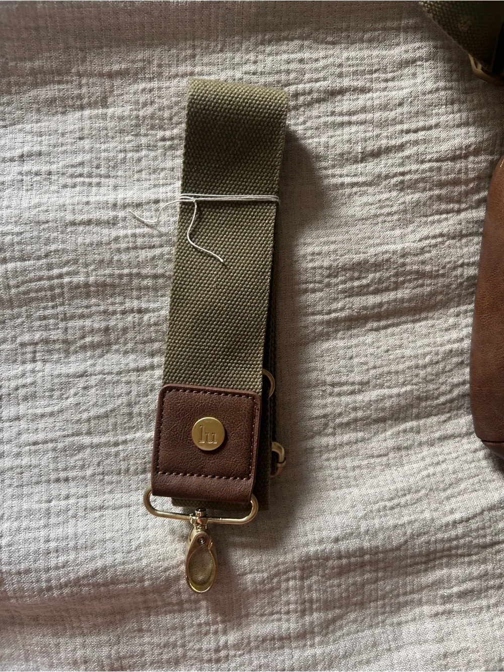 Gray Canvas Baby Backpack with Brown Leather Trim